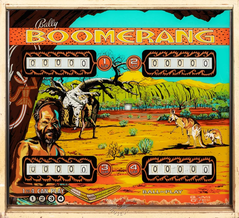 boomerang-720-bg.jpg pinball machine - Preview image showing playfield artwork and design details