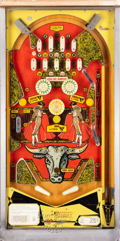 el-toro-134-pf.jpg pinball machine - Preview image showing playfield artwork and design details