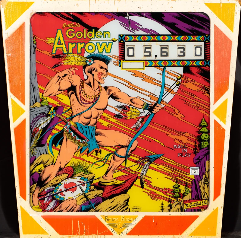 golden-arrow-688-bg.jpg pinball machine - Preview image showing playfield artwork and design details