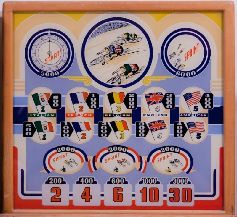 pedalpushers-4565-bg.jpg pinball machine - Preview image showing playfield artwork and design details