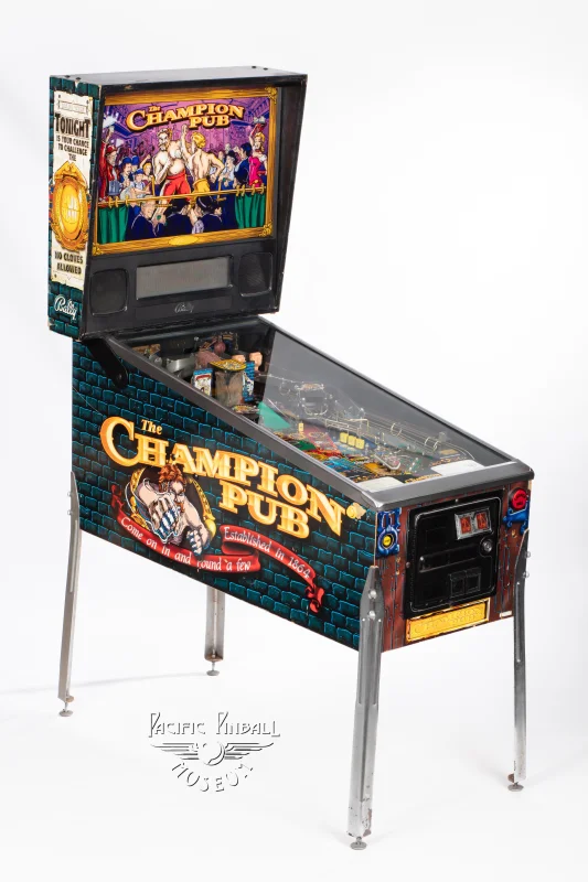 ppm-champion-pub-299-34-print.jpg pinball machine - 1998 Bally Midway Champion Pub 3/4 View
