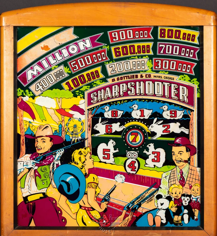sharpshooter-1344-bg.jpg pinball machine - Preview image showing playfield artwork and design details