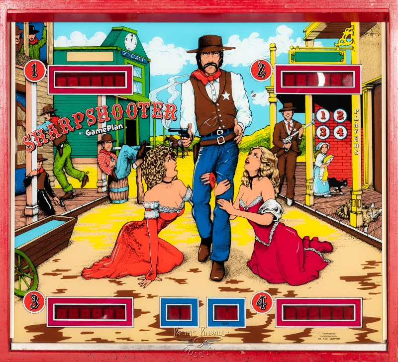 sharpshooter-794-bg.jpg pinball machine - Preview image showing playfield artwork and design details