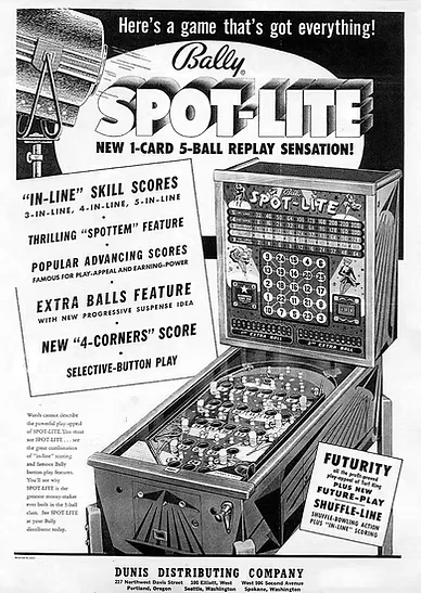Bally Spot-Lite Flyer, 1951 (IPDB.Org)