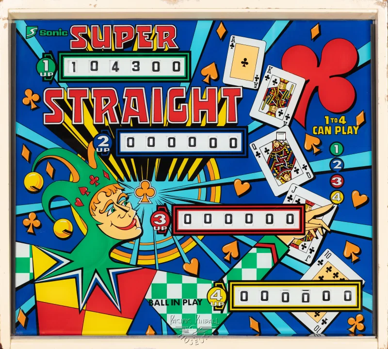 super-straight-808-bg.jpg pinball machine - Preview image showing playfield artwork and design details